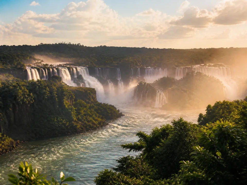Paisagem inspirada em Foz do Iguaçu, PR